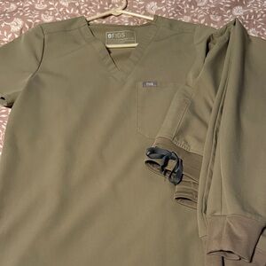 Figs Tan Scrub Set XS